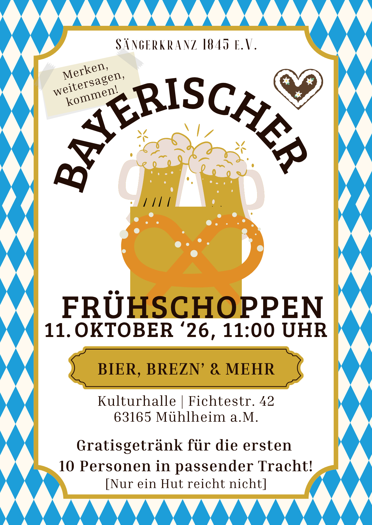 Blue Yellow Traditional Beer Festival Oktoberfest Invitation - 1 Blue Yellow Traditional Beer Festival Oktoberfest Invitation - 1