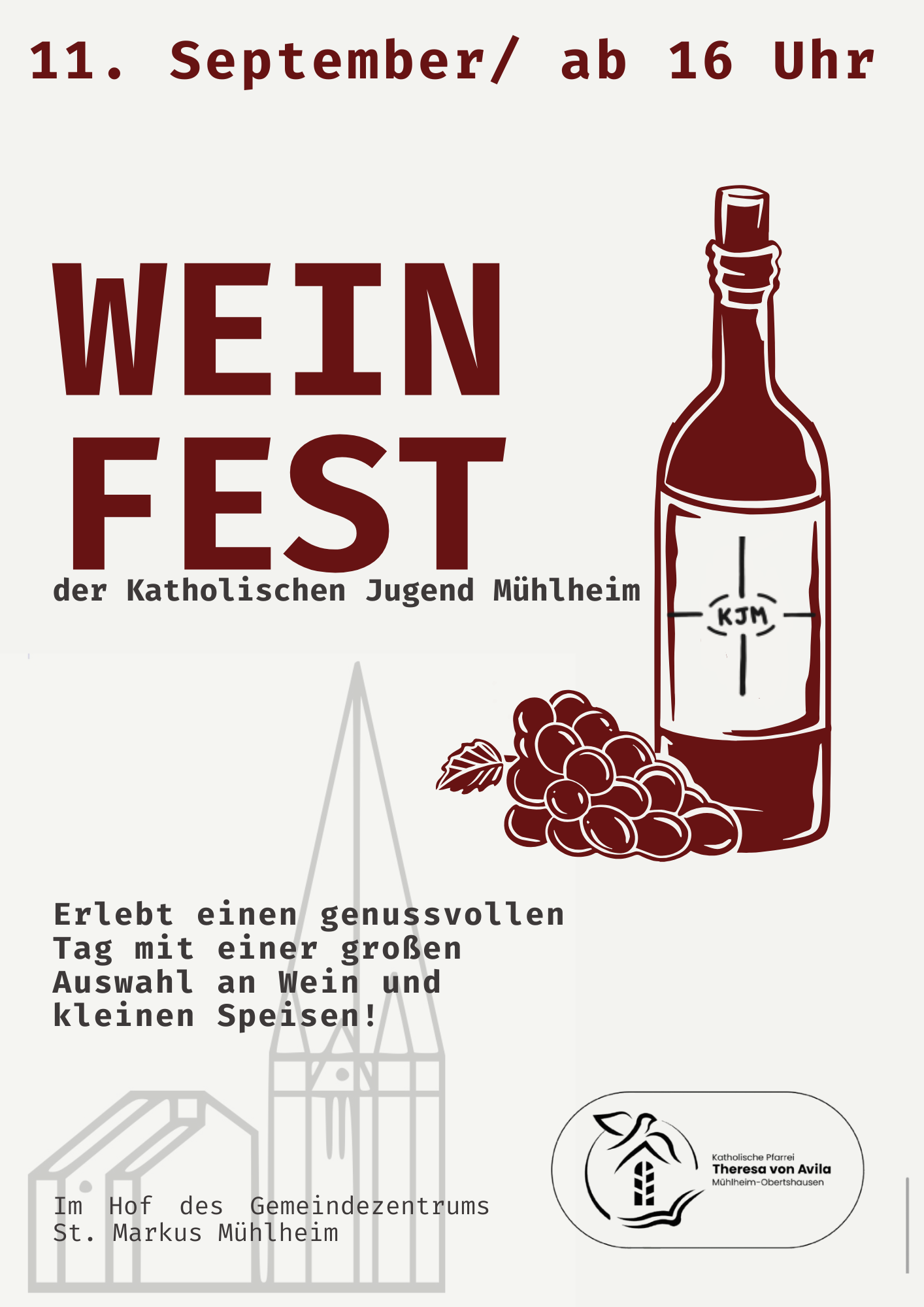 Creme Dunkelrot Illustrativ Modern Event Sommer Weinfest Flyer - 1 Creme Dunkelrot Illustrativ Modern Event Sommer Weinfest Flyer - 1