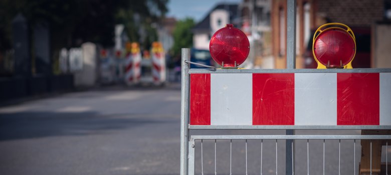 Absperrung an Baustelle