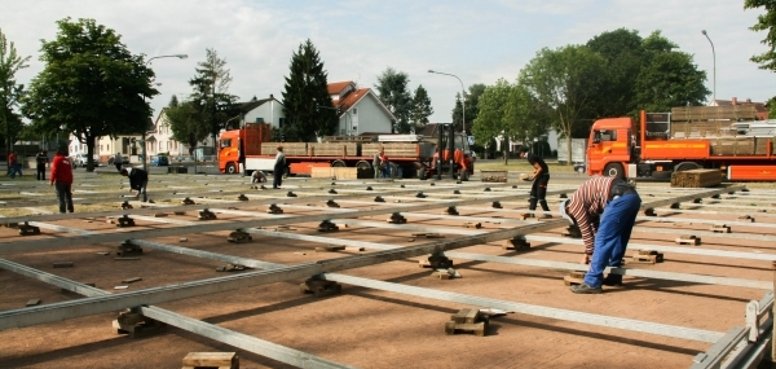 Zeltaufbau Bürgerpark