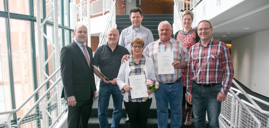 Dienstjubiläum Holzberger, Rau, Hüller