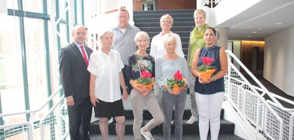 Dienstjubiläen Trageser, Lehmann, Degen, El Aadmi, Schmack