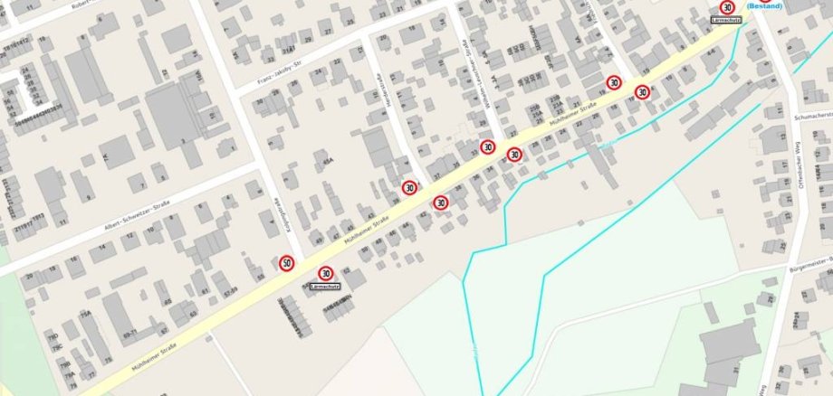 Tempo 30 auf Mühlheimer Straßen