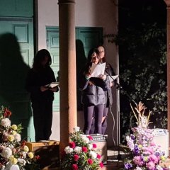 Kranzniederlegung am alten Wachthäuschen zum Gedenken der Opfer des Nationalsozialismus