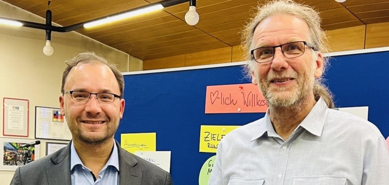 Bürgermeister Dr. Krey und Radfahrbeauftragter Gerald Klatt