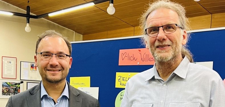 Bürgermeister Dr. Krey und Radfahrbeauftragter Gerald Klatt