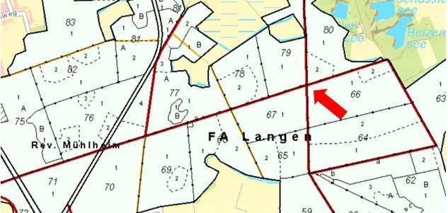 Kartografie des zu bepflanzenden Gebiets an der Ulrichschneise im Stadtwald