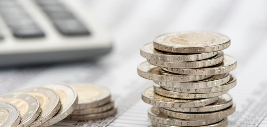 Finanzen Euro Münzen und Rechner