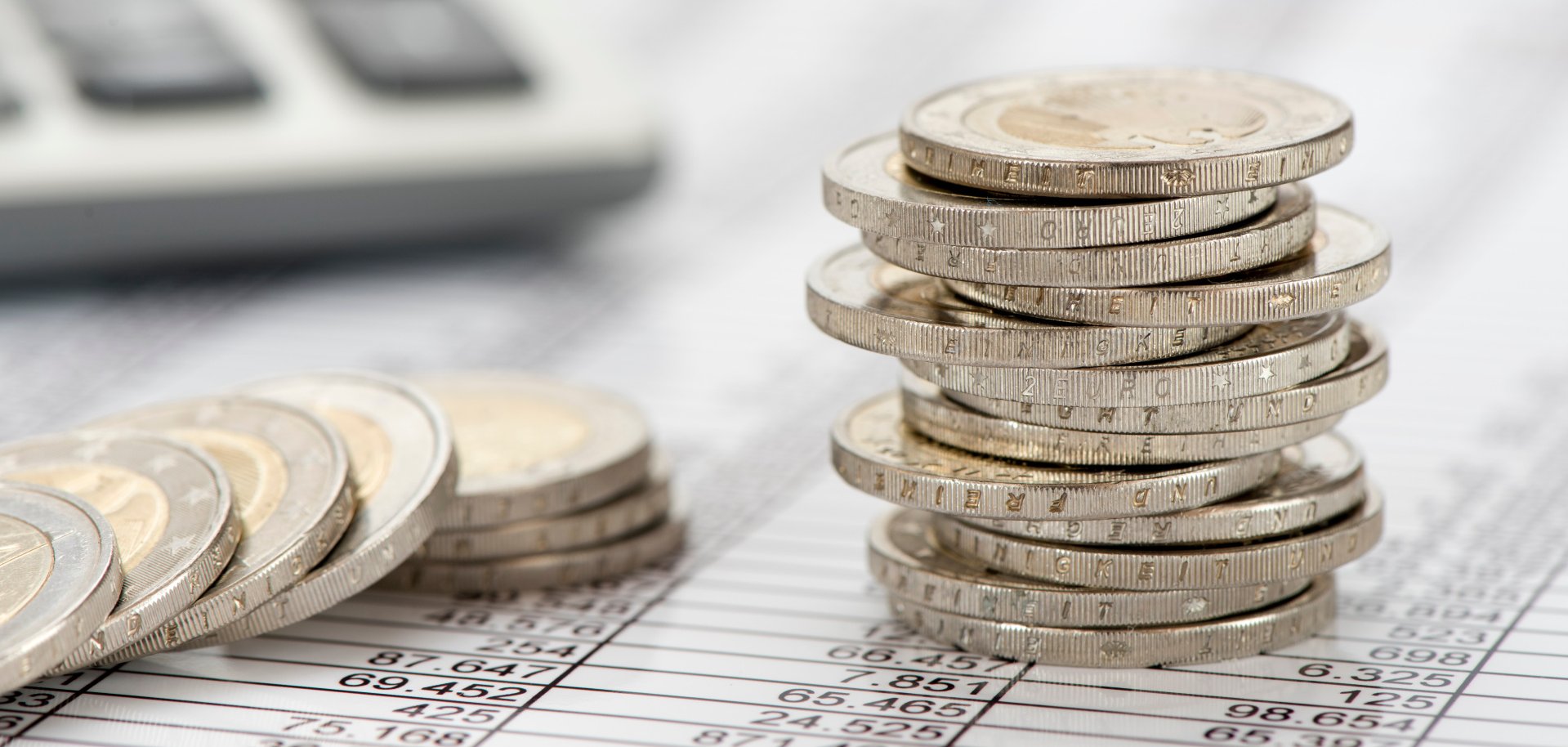 Finanzen Euro Münzen und Rechner