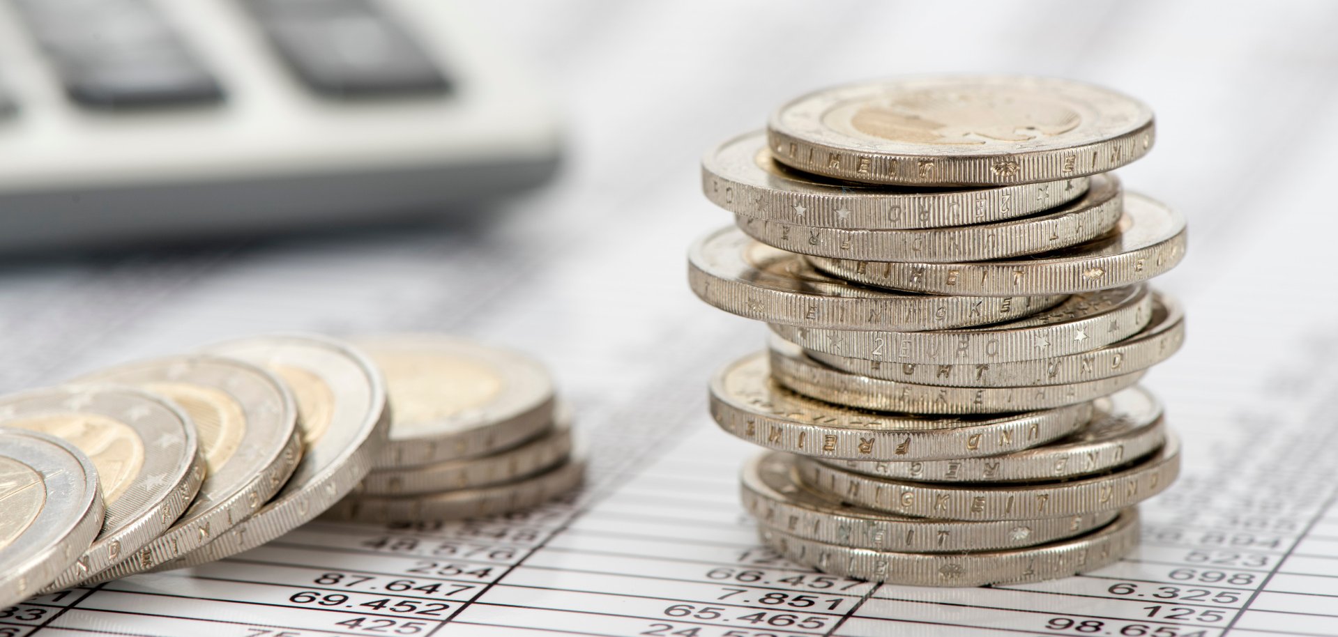 Finanzen Euro Münzen und Rechner