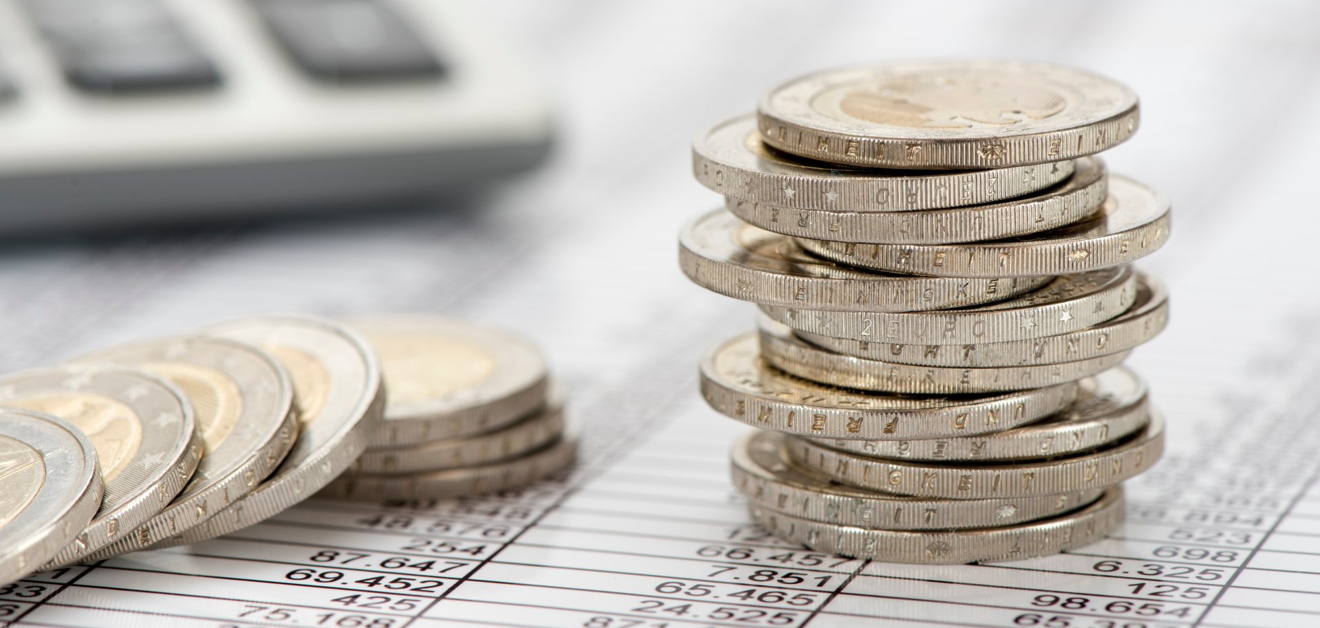 Finanzen Euro Münzen und Rechner