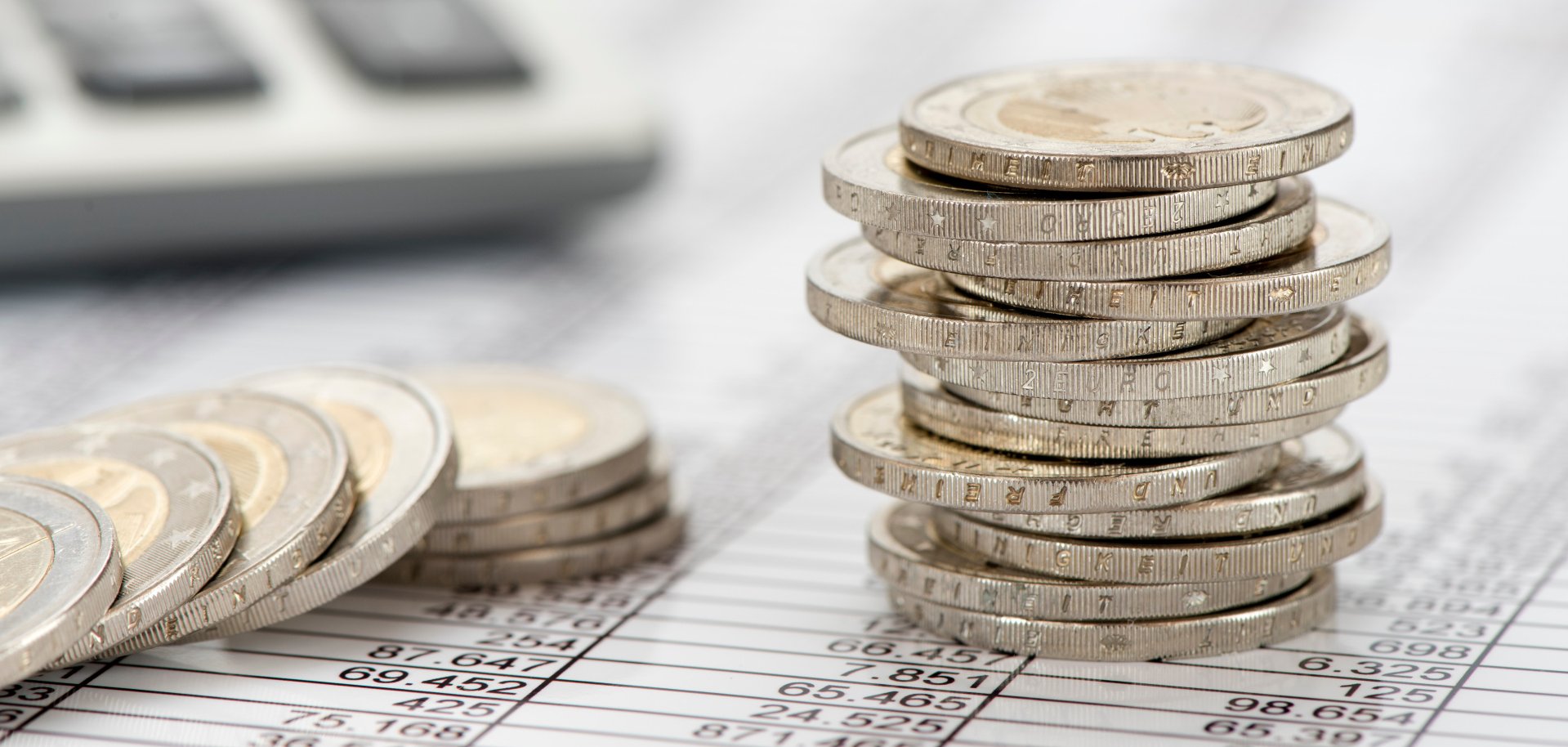 Finanzen Euro Münzen und Rechner