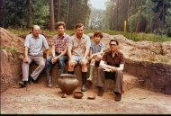 Vor- und frühgeschichtliche Arbeitsgruppe 1977: Horst Becker, Rüdiger Meyer, Günter Meyer, Ingo Meyer und Richard Plackinger (v.l.n.r.)
